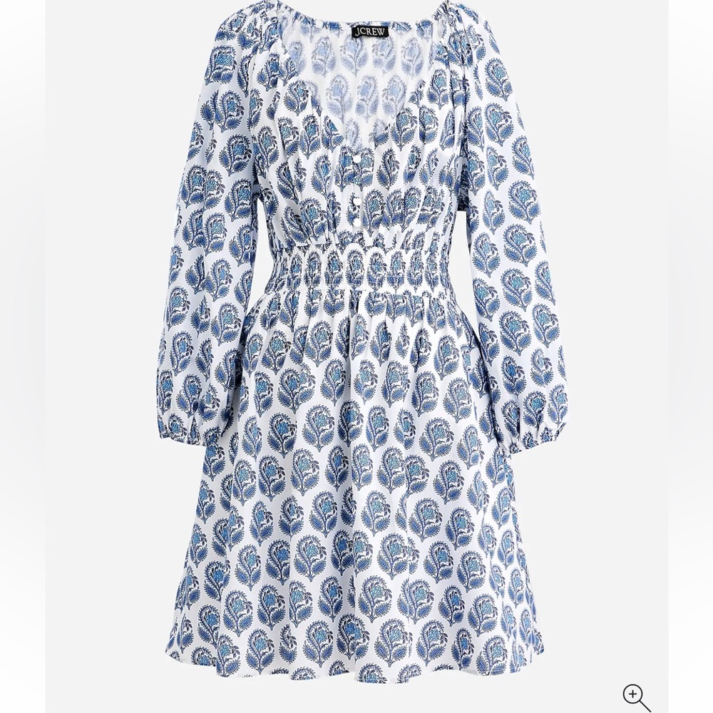 J. CREW V-Neck Mini Dress In Bouquet Block Print Brand New With Tags